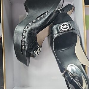 Michael Kors Black Wedge Sandals